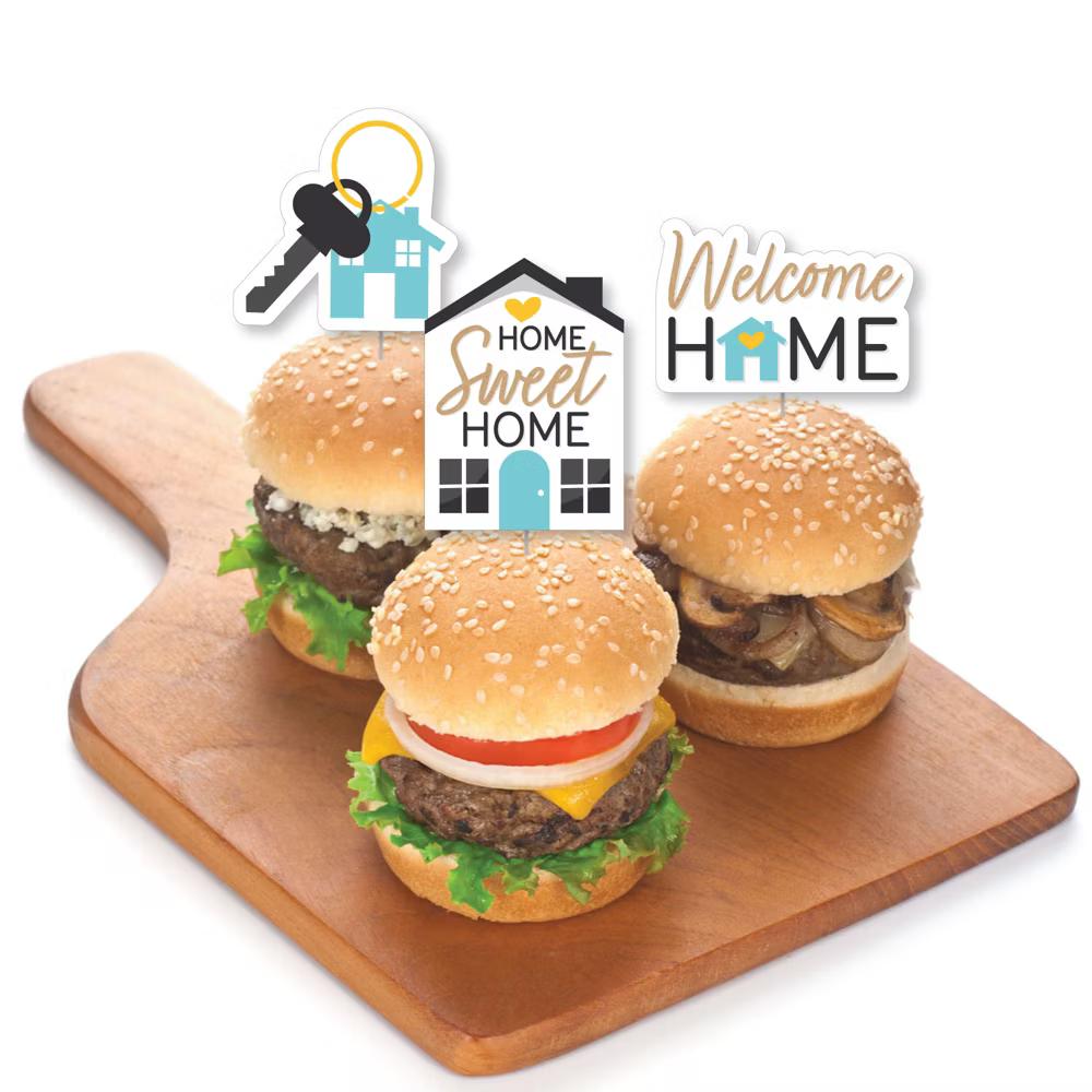 Welcome Home Housewarming - Dessert Cupcake Toppers - New Sweet Home Clear Treat Picks - Set of 24 - Image 3