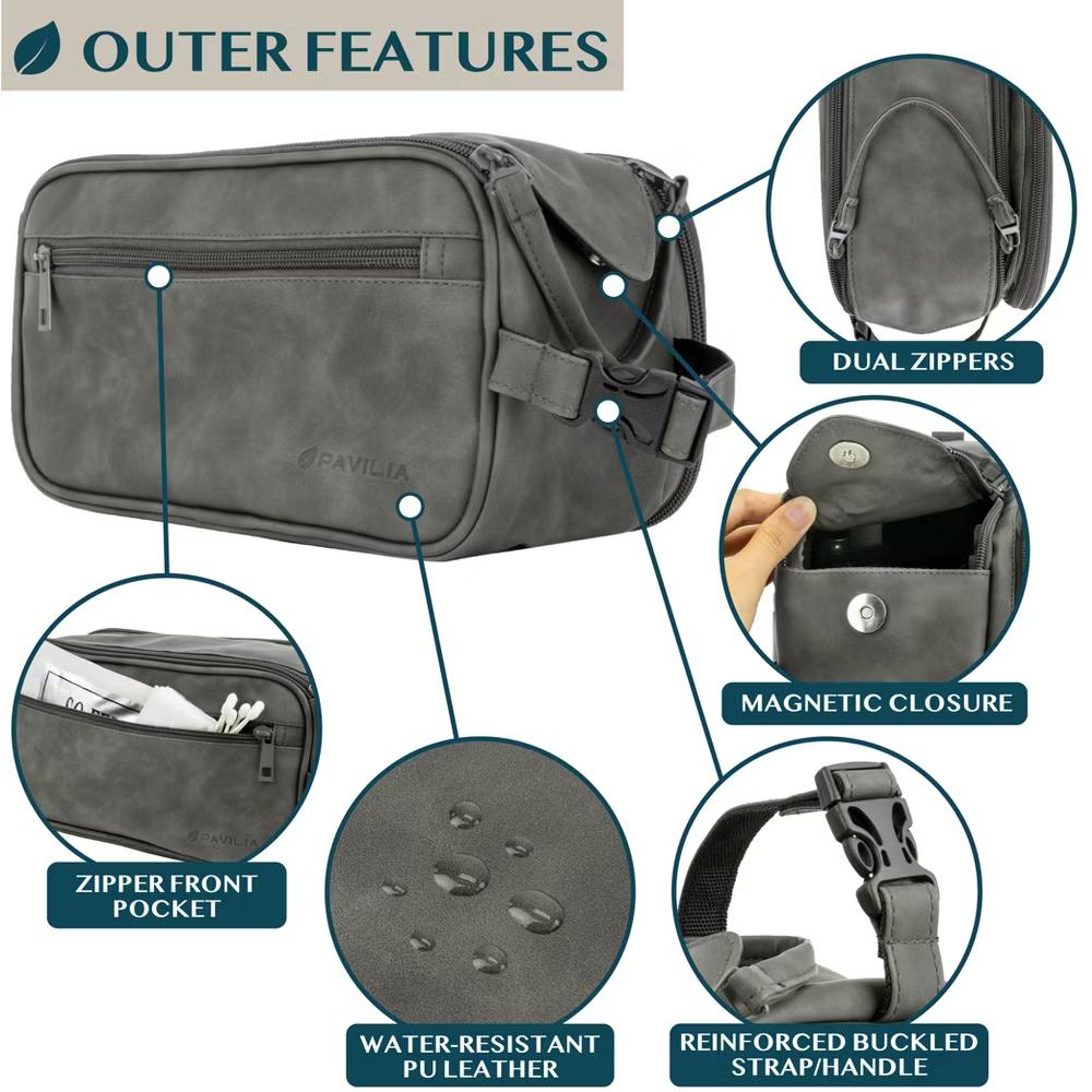 Toiletry Bag for Men, Travel Essentials Shaving Dopp Kit, Water Resistant Cosmetic Makeup Organizer Case - Image 63