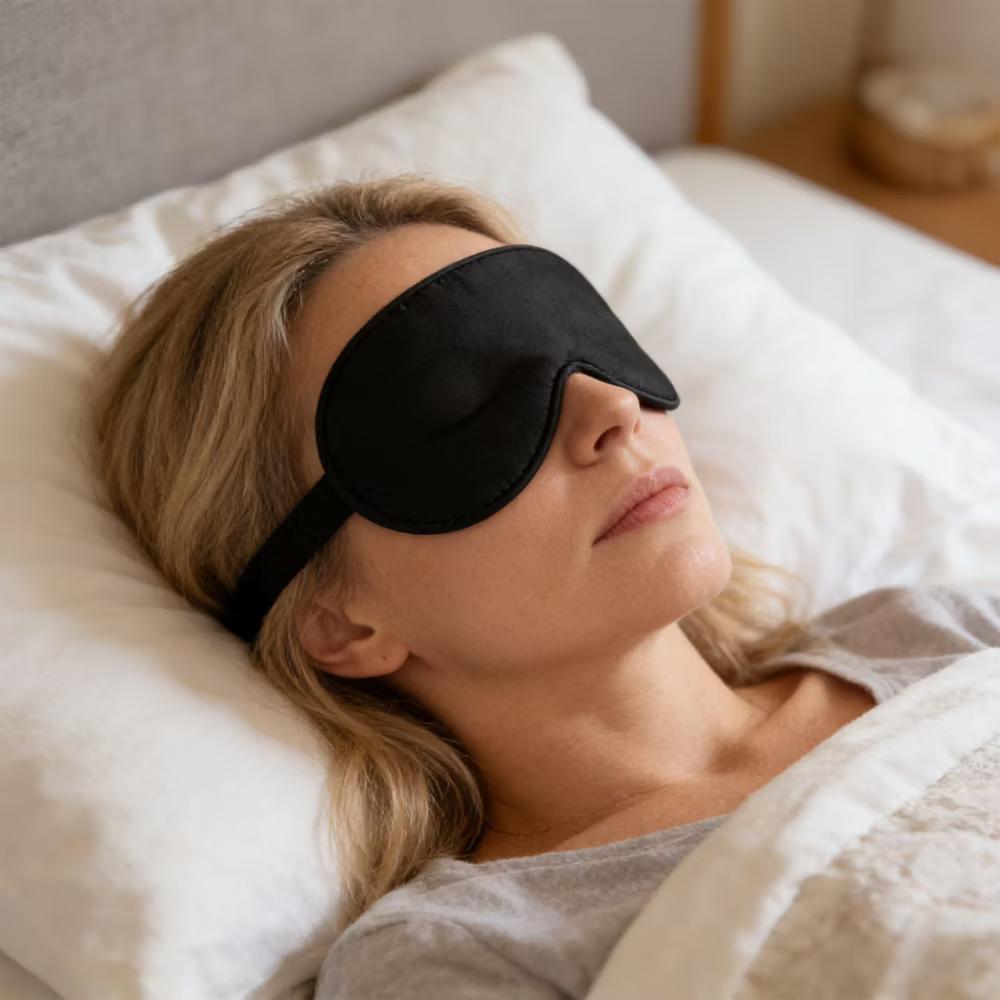 Silk Sleep Mask Soft Eye Mask Adjustable Strap Light Blocking Sleeping Eye Cover for Travel Nap Night Sleep - Image 3