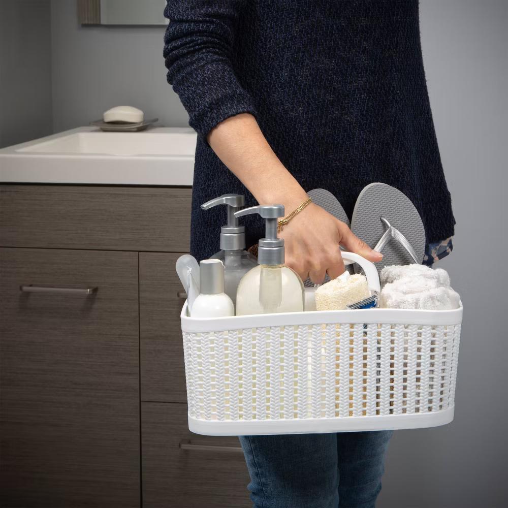 Simplify Sailor Knot Bath Tote White: Microfiber, Machine Washable, Non-Slip Backing - Image 4