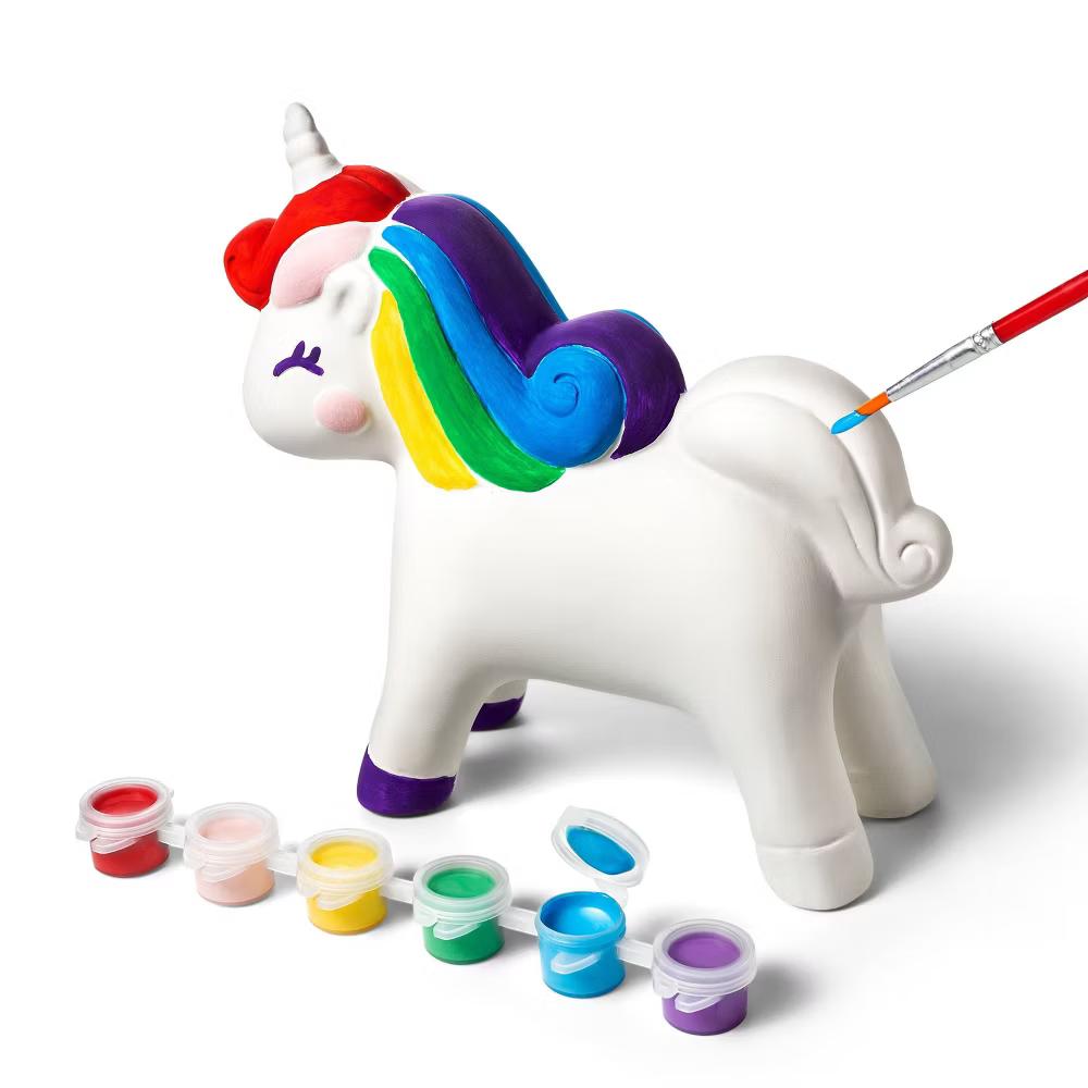 Paint-Your-Own Ceramic Unicorn Kit - Painting Kit with Brush & Paint, Ceramic Animal Craft for Ages 8 - Image 2