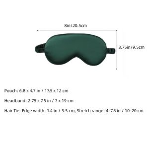 Women's 4-Piece Satin Sleep Accessory Set with Eye Mask Headband Scrunchie and Drawstring Storage Pouch