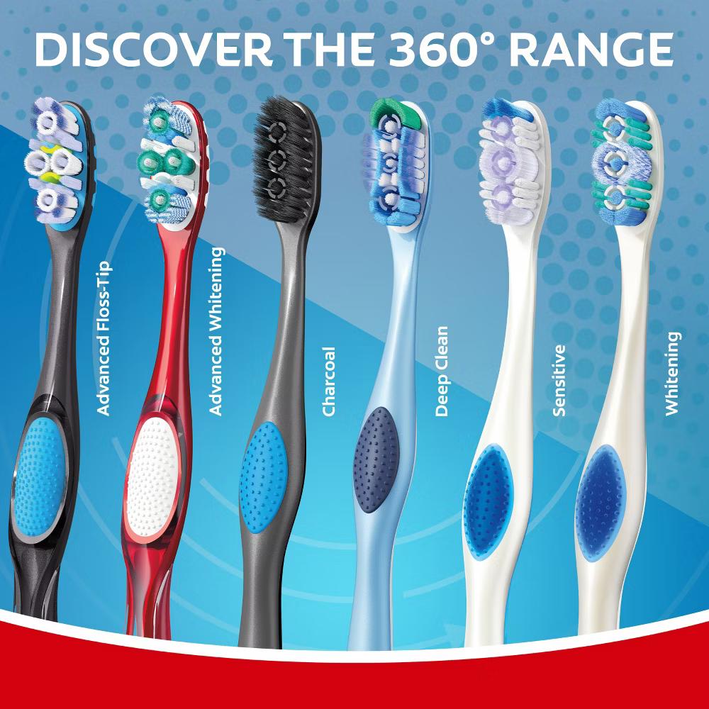 360 Deep Clean Manual Toothbrush - Medium - 4ct - Image 6