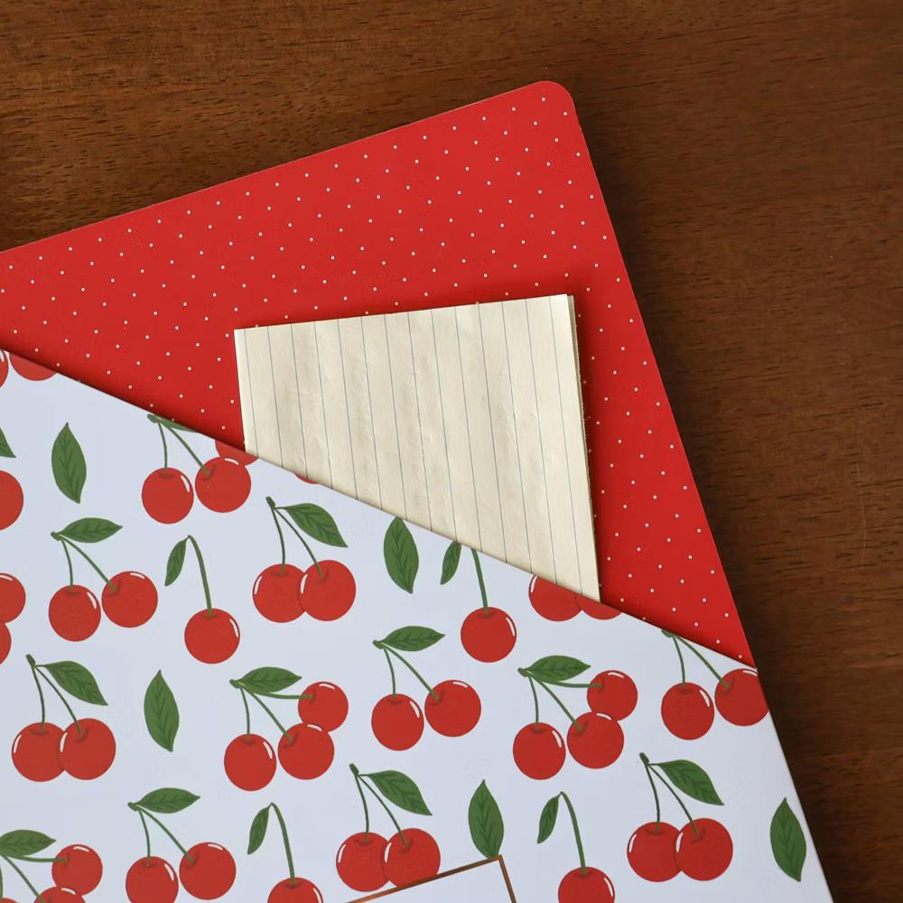 FRINGE 9"x11" Spiral Notebook Angled Cover Pocket College Rule Cherry Best 120 Pages - Image 2