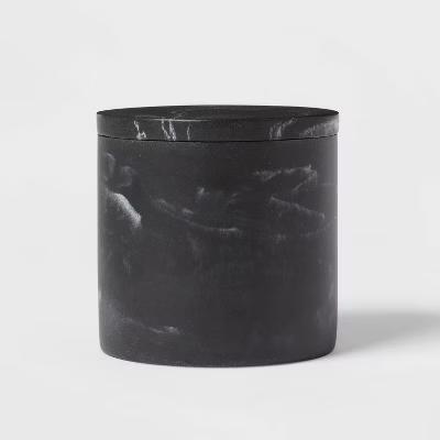 Marble Bath Canister Black - Resin Bathroom Accessories, Qtip Jar, Spot Clean Care - Image 4