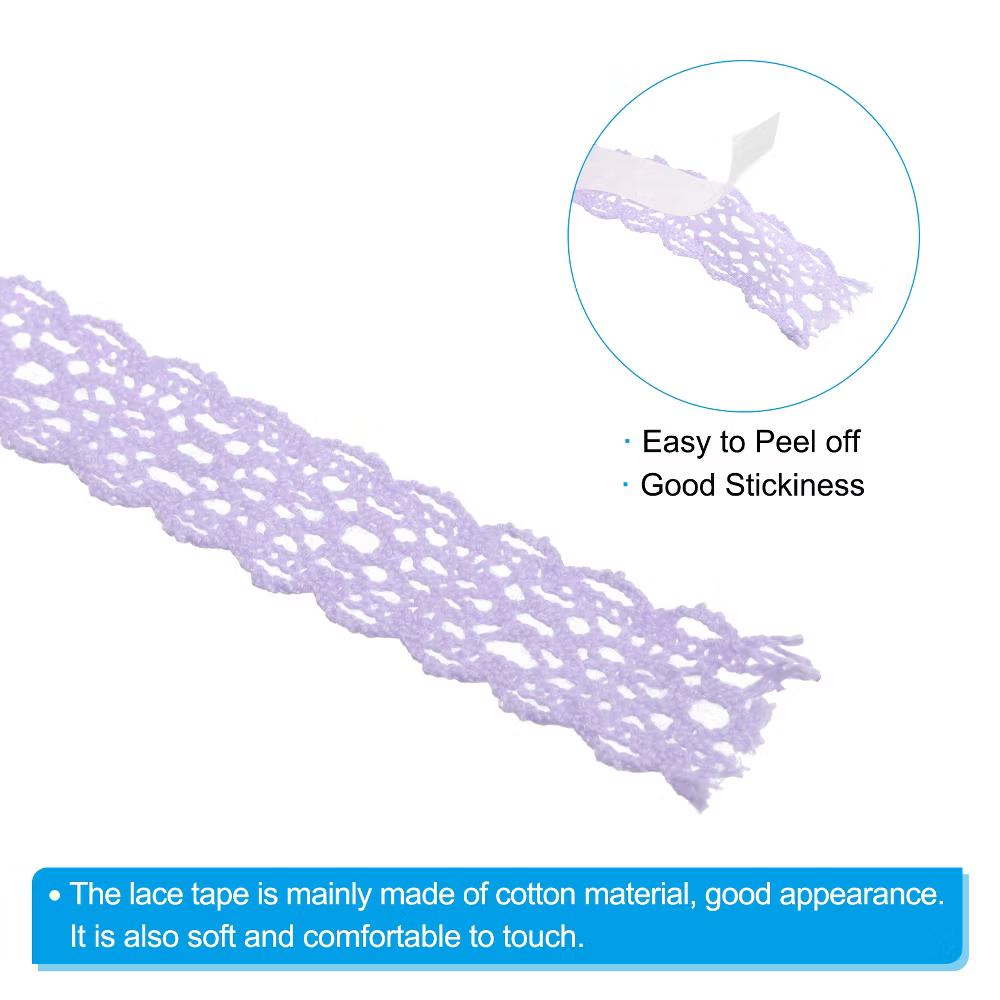 Cotton Self-Adhesive DIY Craft Decorative Lace Ribbon Tapes 0.7" 2 Yards 4 Pcs - Image 16