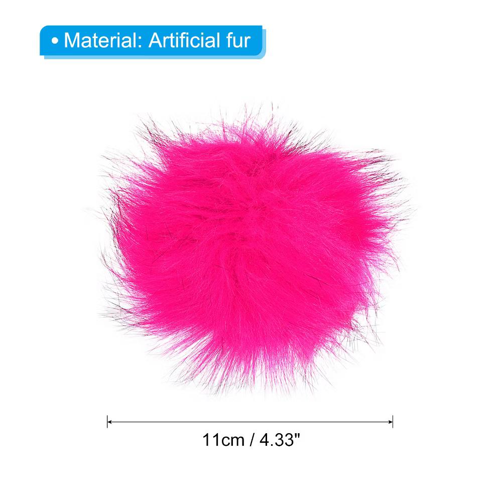 Fluffy Soft Elastic Faux Fur Pom Poms for Hats DIY Scarves 6 Pcs - Image 29