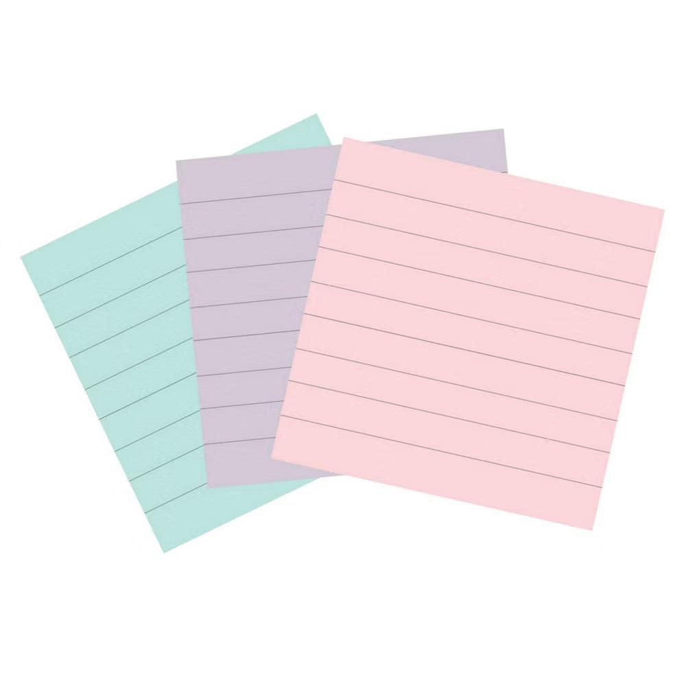Recycled Super Sticky Notes 4"x4" Pastels: 100% Recycled Paper, 0.3 Inch Rule, Multicolored, 210 Sheets - Image 4