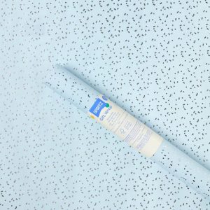 96"x30" Foil Confetti Print Wrapping Paper Blue/Silver