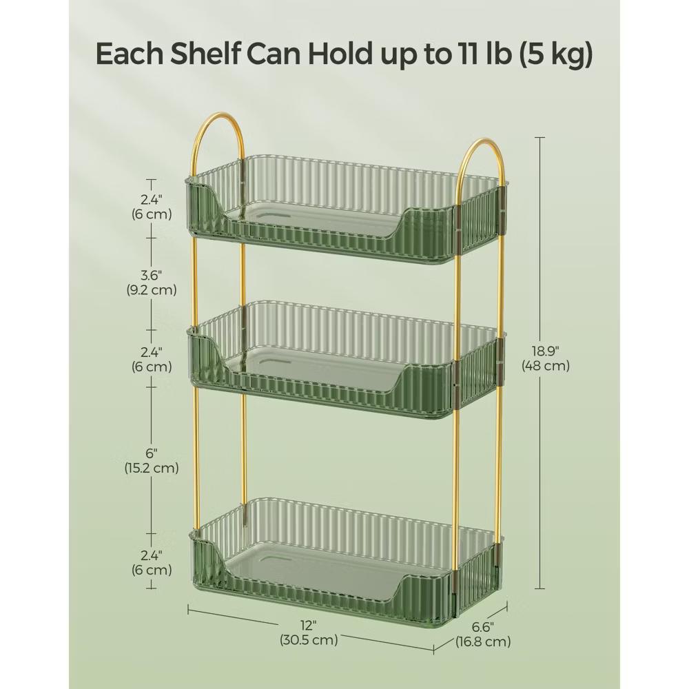 3-Tier Skincare Organizer with 2 Accessory Options, Adjustable Makeup and Jewelry Holder for Vanity Countertop - Image 11