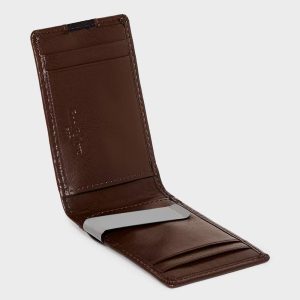 Men's RFID Bifold Wallet with Money Clip - Brown