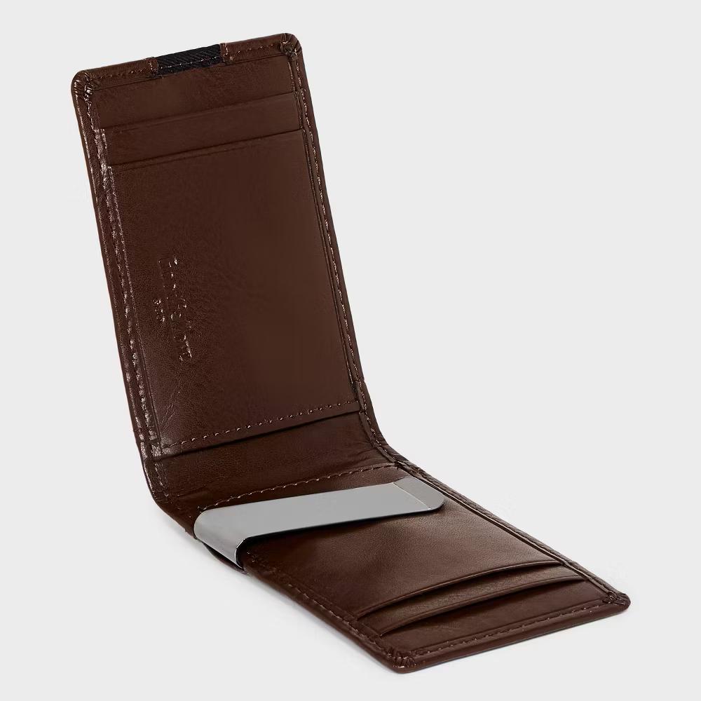 Men's RFID Bifold Wallet with Money Clip - Brown