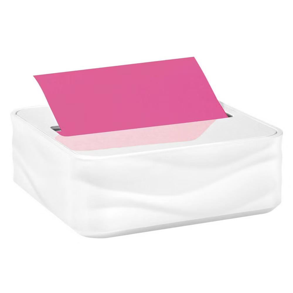 Dispenser Wave White: Plastic Desk Organizer & Note Holder, 3.422" Height, 3.641" Width, 1.25" Depth - Image 3