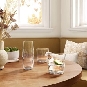 13.2 fl oz Glass Bower Short Tumbler Clear