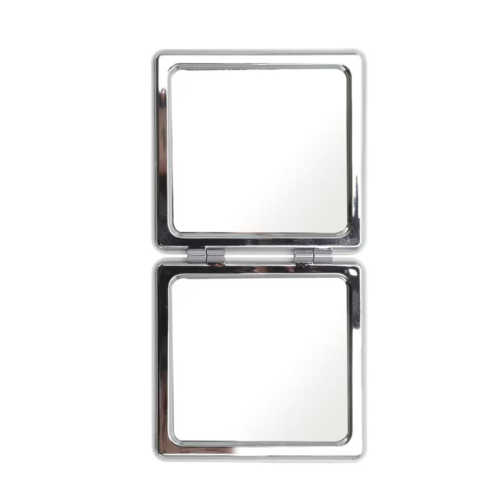 Women Square Shape Handheld Mirror for Travel White Green 1 Pc - Image 5