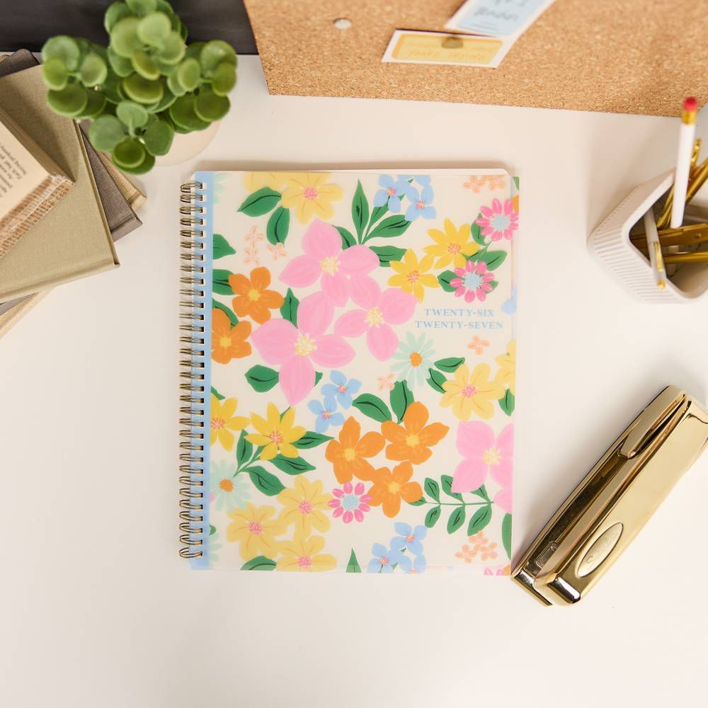 Happy Brands 2026-2027 9.375"x11.875" Organized Ditzy Garden Big 12 Months Twin Loop Dated Teacher Planner - Image 9