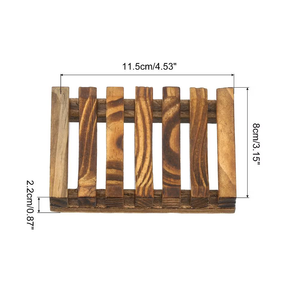 Wooden Natural Self Draining Bathroom Kitchen Sink Soap Dish - Image 6