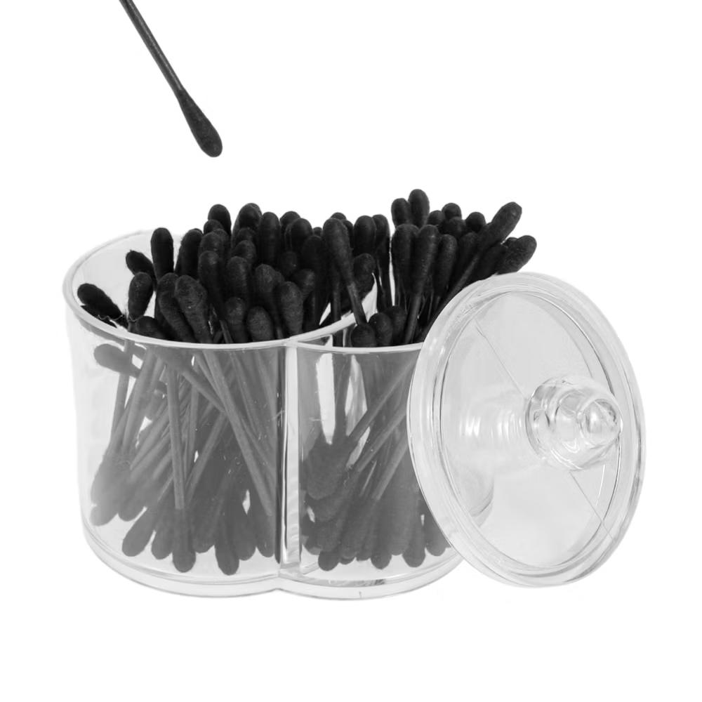 Plastic Cover Acrylic Cotton Swab Holder Bathroom Transparent 1 Pc - Image 3