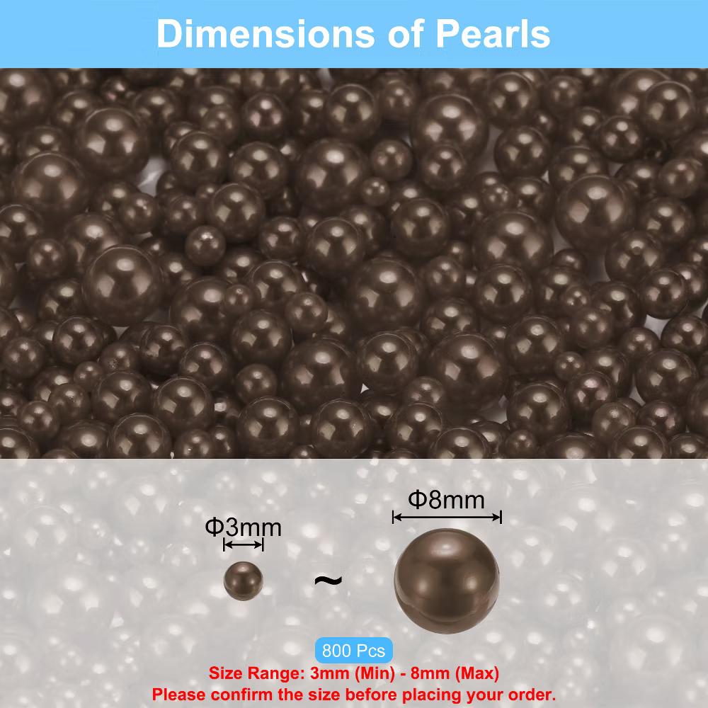 No Hole ABS Round Faux Pearl for Vase Fillers DIY Home Decoration 800 Pcs - Image 19