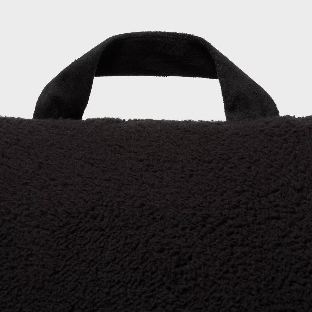 Faux Shearling Bed Rest Black - Comfort Support Pillow for Dorm Indoor/Outdoor Use - Image 4