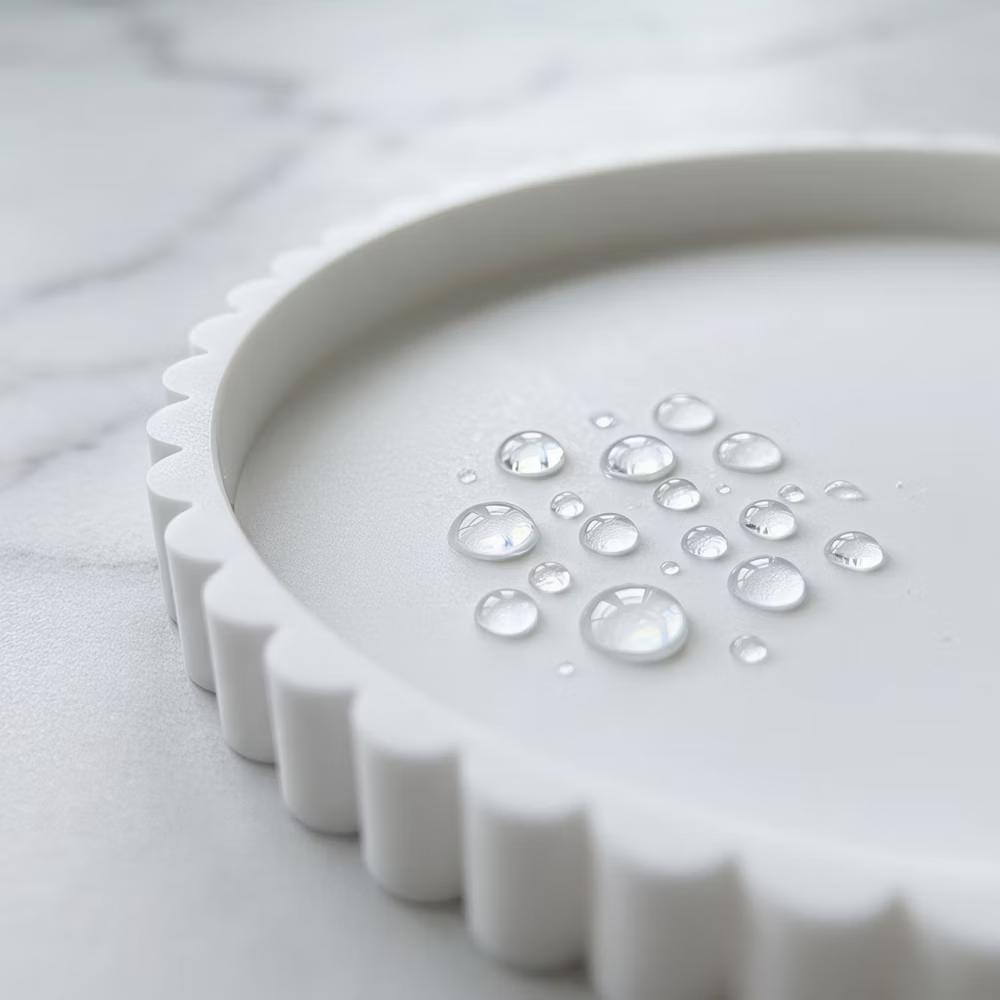 2Pc Round Silicone Vanity Tray Set Decorative Catchall Organizer for Bathroom Countertop Perfume White - Image 78