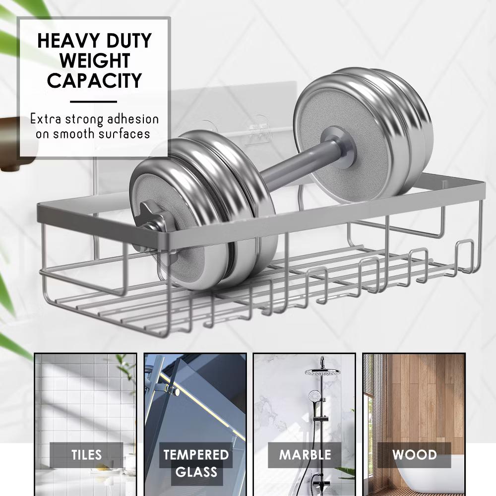Hearth & Harbor Shower Caddy Adhesive Shower Organizer, Large Capacity Stainless Steel Shower Caddies - Image 23