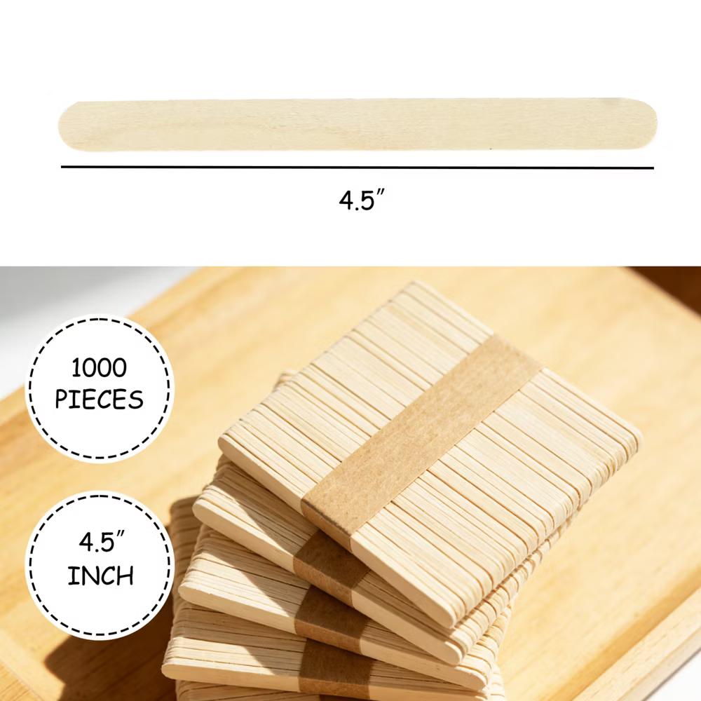 Easy Playhouse: Craft Sticks - 1000pcs - 4.5" Natural Wood Popsicle Strips - Image 8