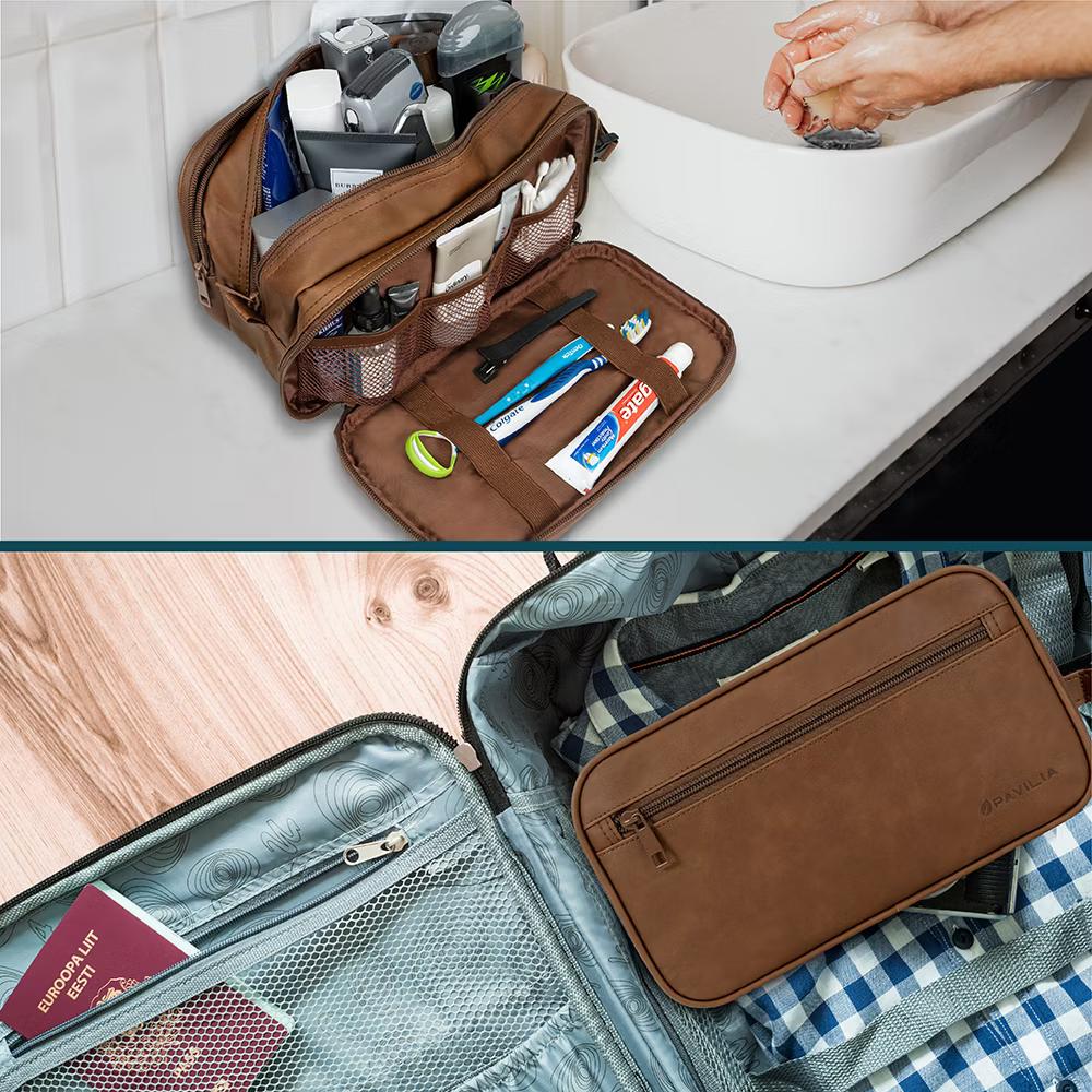 Toiletry Bag for Men, Travel Pouch Essentials Shaving Dopp Kit, Water Resistant Organizer Case Accessories - Image 56