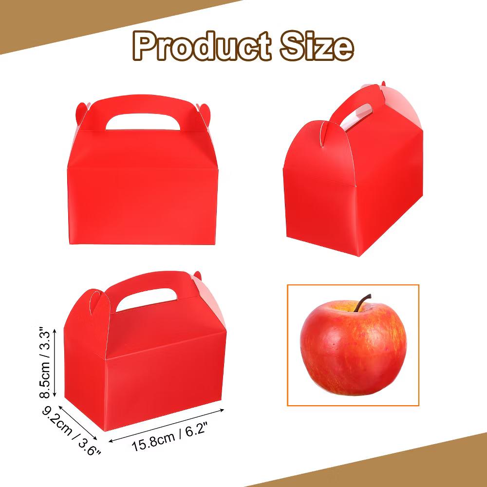 Weddings Christmas Sturdy Structure Gift Wrap Box Favor Box with Handles 16 Pcs - Image 8