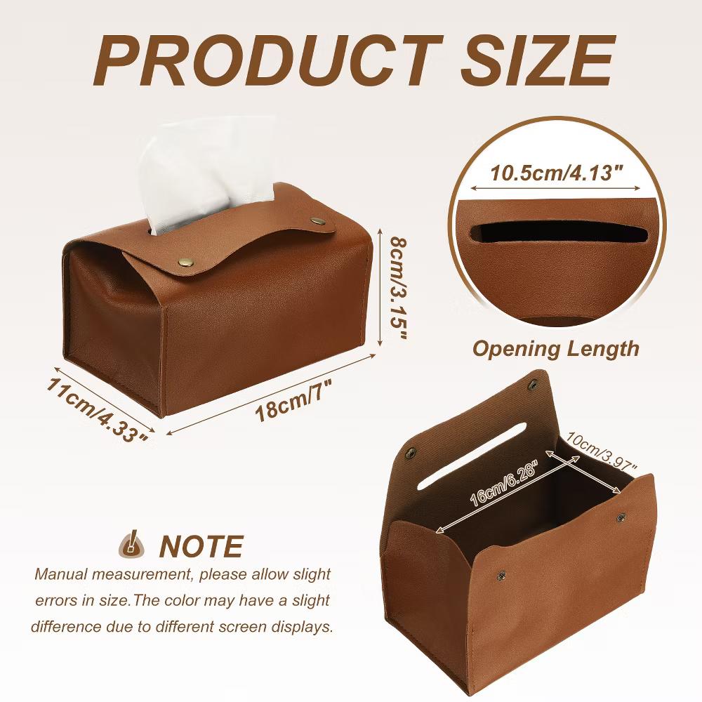 PU Leather Home Car Office Decorative Tissue Box Holder - Image 11