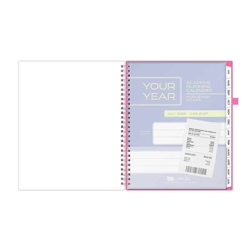 Blue Sky Your Year 7-12 Grade Weekly/Monthly Planner Wirebound 7"x9" Pink Heartsy - Image 5