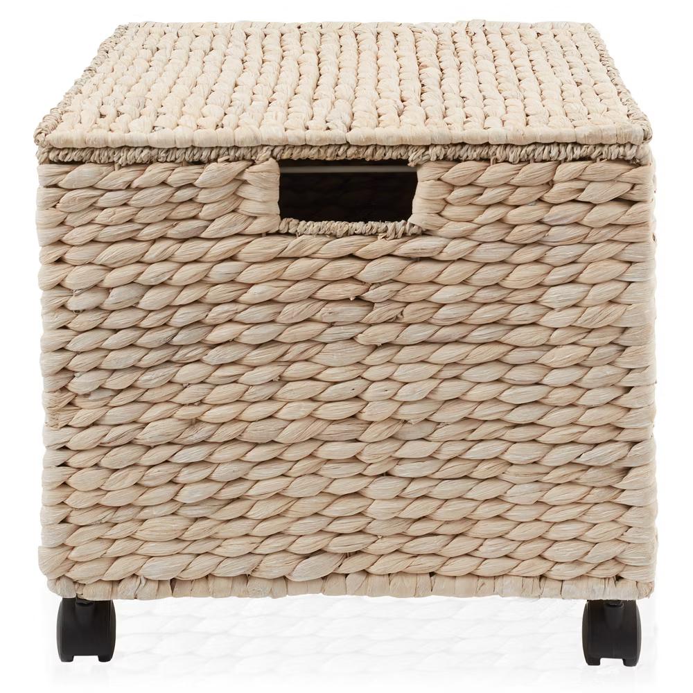 Casafield Rolling Filing Cabinet - Water Hyacinth Hanging File Folder Organizer on Wheels, Home Office Storage - Image 23