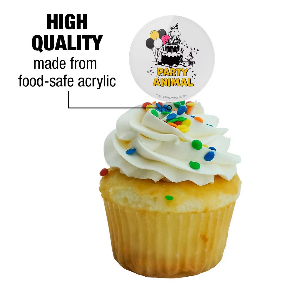 Party Animal Cupcake Picks Toppers Decoration Set of 6 - Image 3