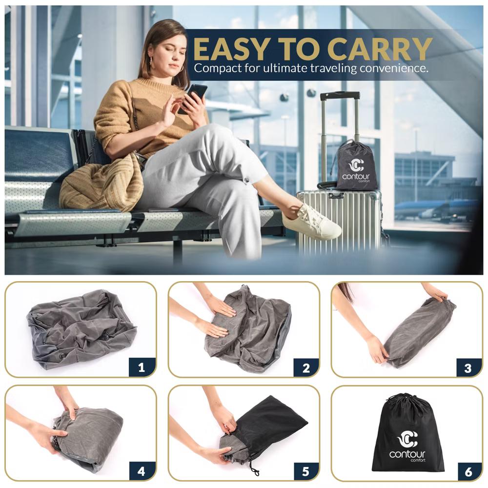 Inflatable Airplane Foot Rest with Pump & Carry Bag, 3-Height Travel Footrest for Kids, Toddlers, Office, Car & Train - Image 4