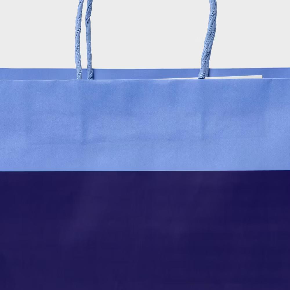 Large Colorblock Gift Bag Navy/Blue - Image 2