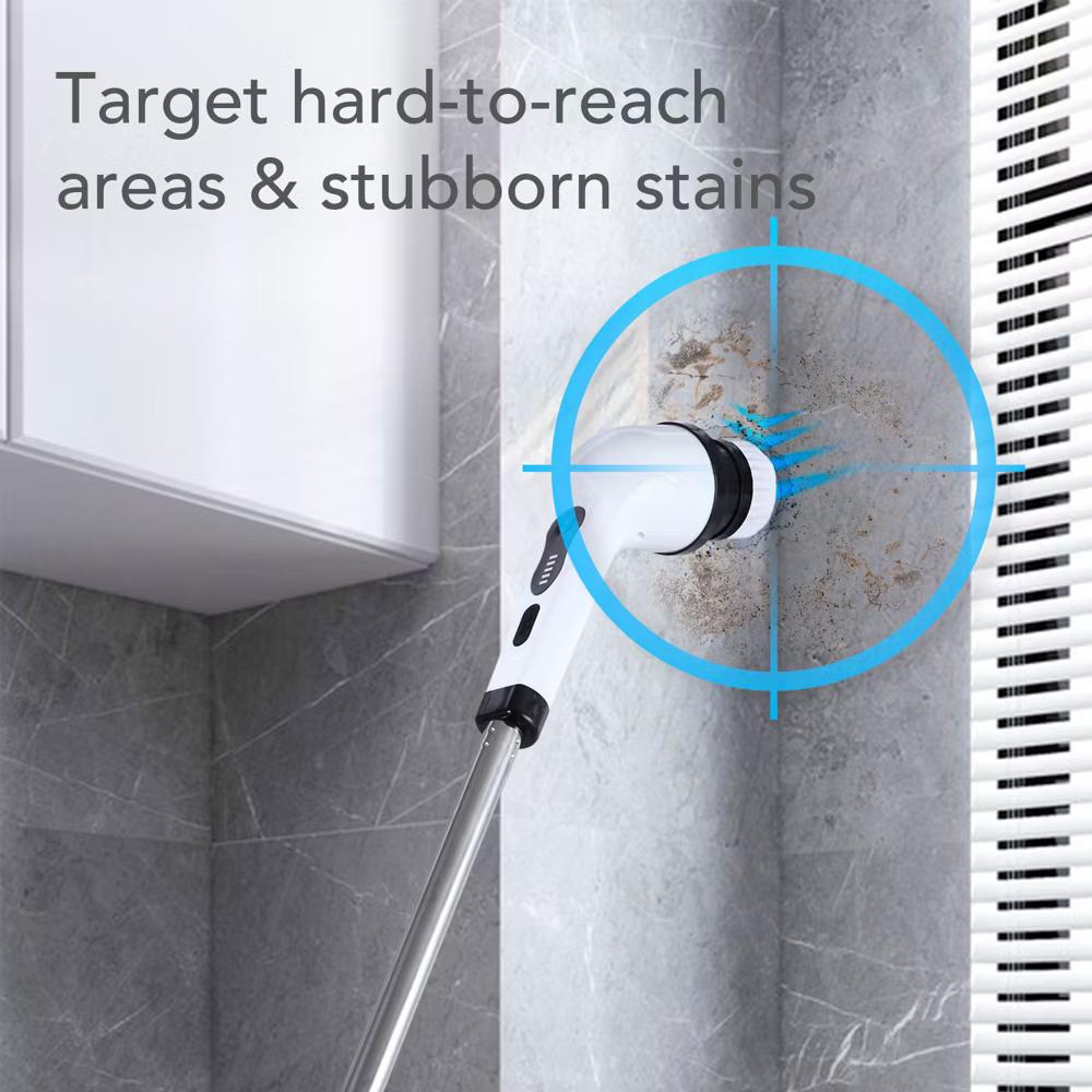 HOM Electric Spin Scrubber - Wireless Electric Cleaning Brush with 9 Brush Heads, 2 Speed Settings, For Bathrooms, Windows, Cars - Image 4