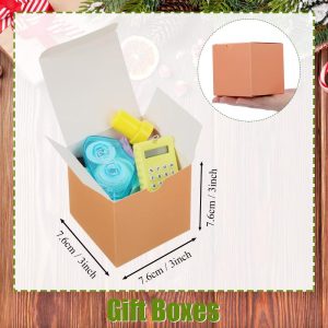 48 Pack Small Cardboard Gift Boxes with Lids 3 3 3 Inch Square Kraft Paper Cube Boxes 12 Colors for Wedding Birthday Party