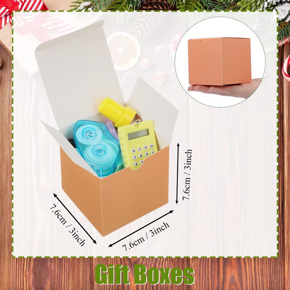 48 Pack Small Cardboard Gift Boxes with Lids 3 3 3 Inch Square Kraft Paper Cube Boxes 12 Colors for Wedding Birthday Party
