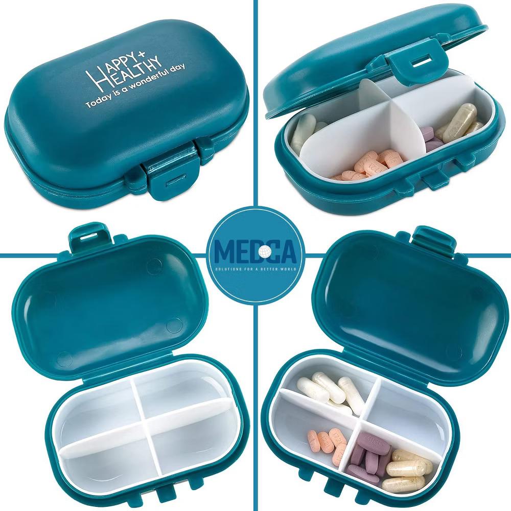 MEDca Pill Organizer: 4 Compartment Travel Medication Carry Case: A Daily Box Vitamin Organizer for Your Pocket or Purse - Image 3