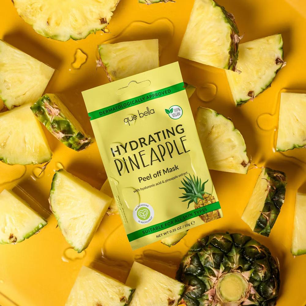 Que Bella Hydrating Pineapple Peel Off Mask - 0.35oz: Silicone-Free, Water-Based, Vegan, Sensitive Skin - Image 5