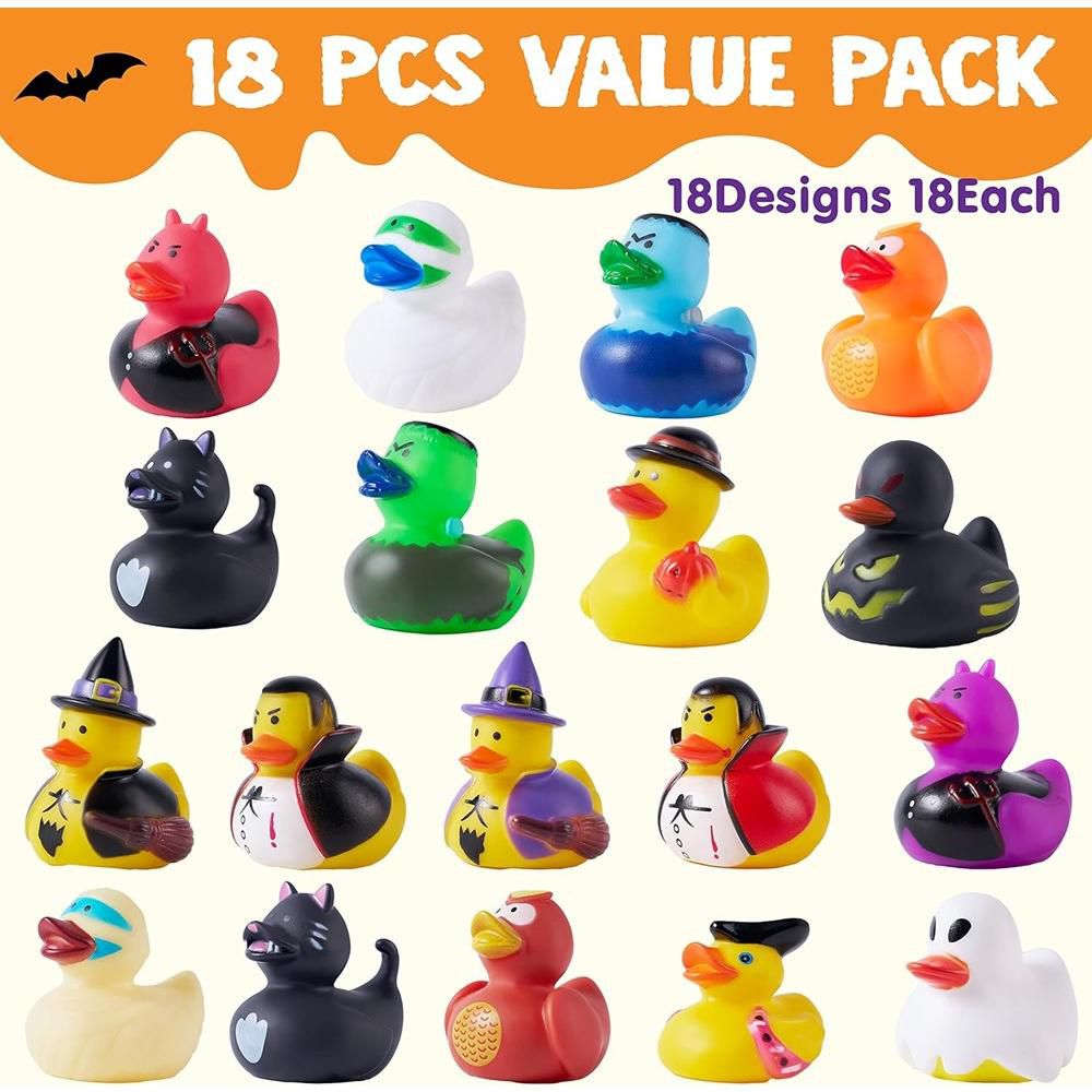Halloween Party Supplies, Rubber Ducks Party Toys for Halloween Goodie Bag Fillers Decorations School Classroom Game Prizes Baby Bath Toy - Image 16
