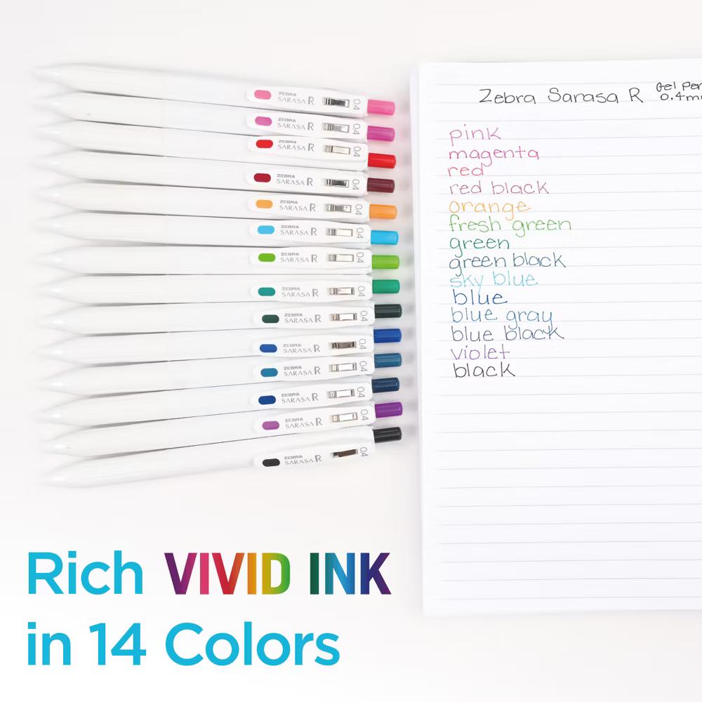 Zebra 14ct Sarasa R Rich Retractable Gel Pen Assorted Colors - Image 5