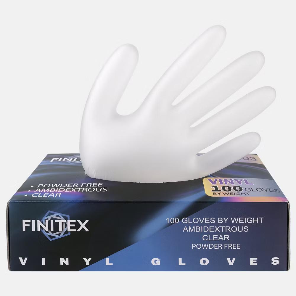 FINITEX Clear Vinyl Disposable Gloves for Food Prep & Cleaning, 100 & 300 Count - Image 2