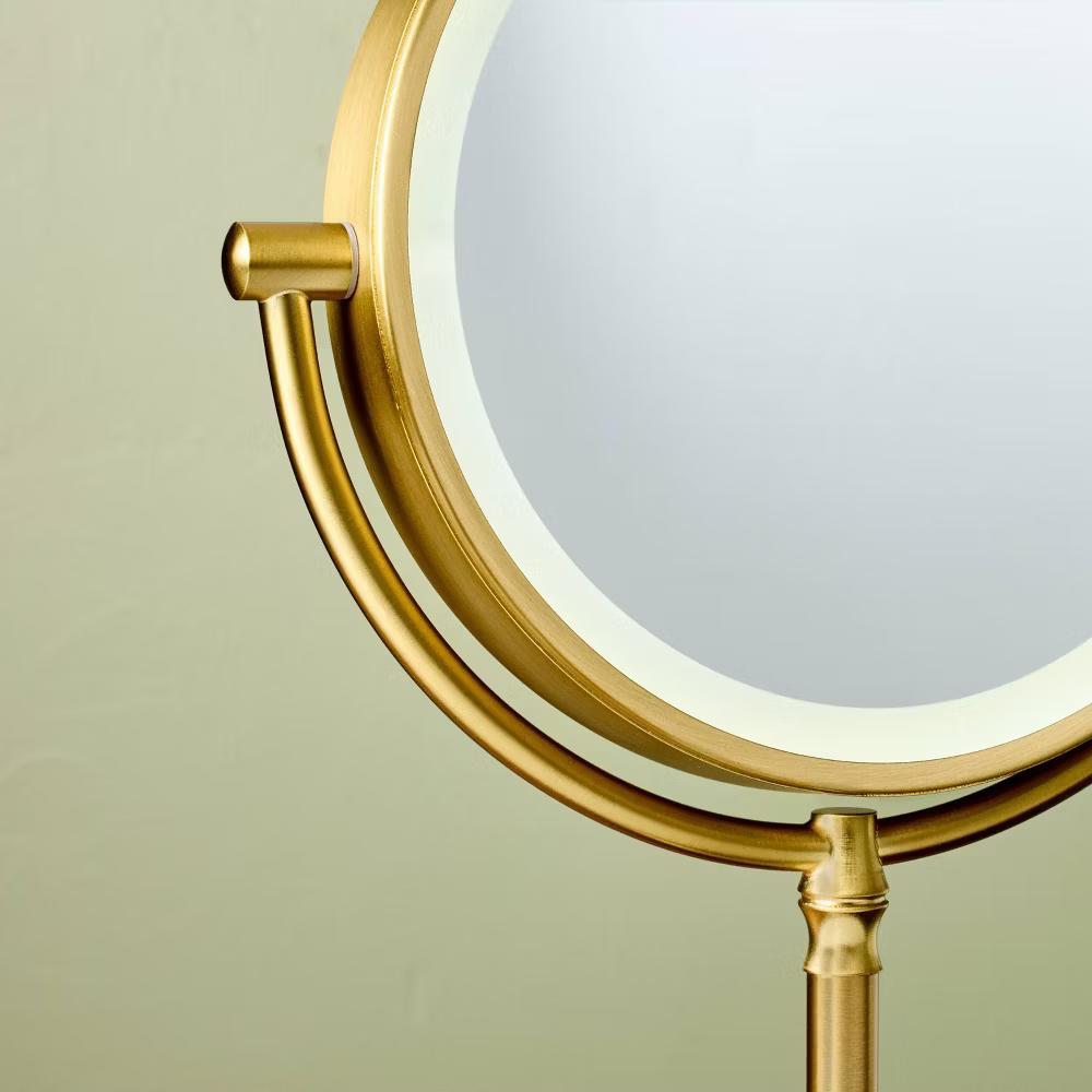 LED Vanity Mirror Brass - with Magnolia - Image 5