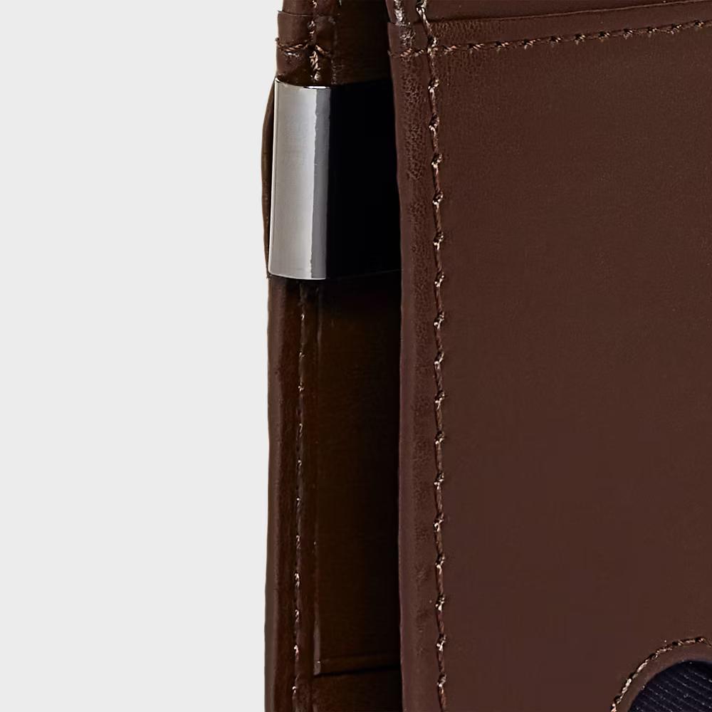 Men's RFID Bifold Wallet with Money Clip - Brown - Image 6