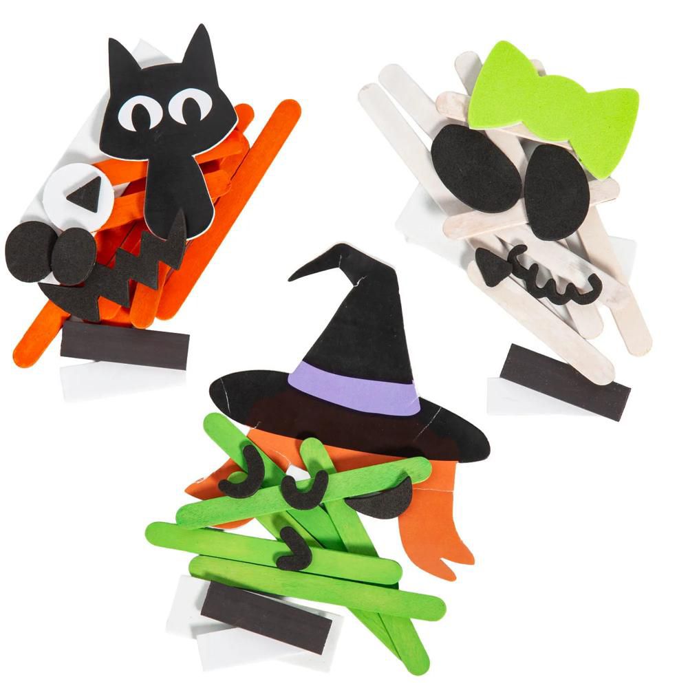Halloween Characters Craft Stick Magnet Craft Kit - 5 1/4", Makes 10 - Image 3