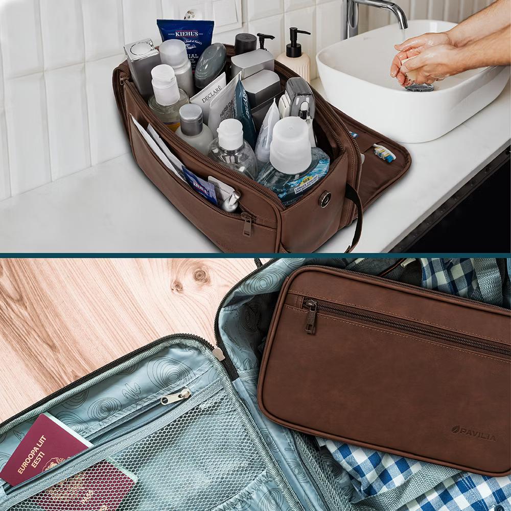 Toiletry Bag for Men, Travel Essentials Shaving Dopp Kit, Water Resistant Cosmetic Makeup Organizer Case - Image 19
