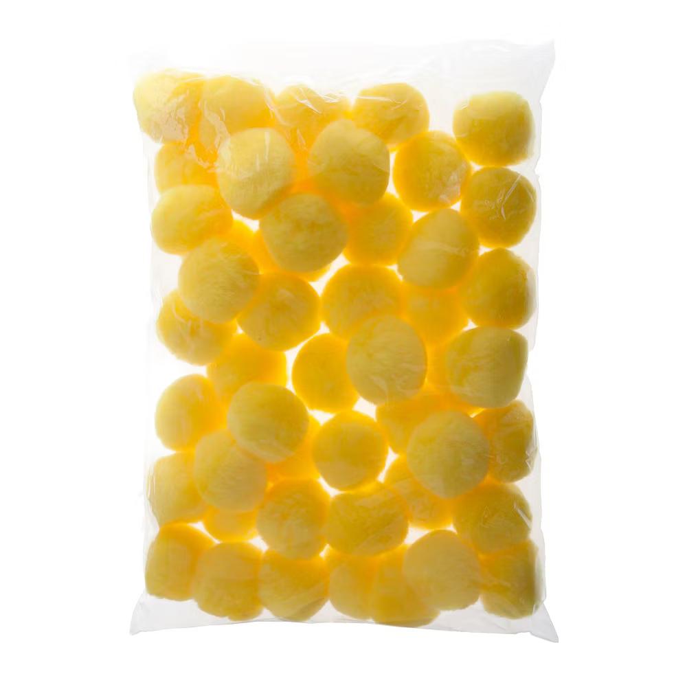 2in Yellow Pom Poms for Crafts DIY Art Creative, 50pcs - Image 2