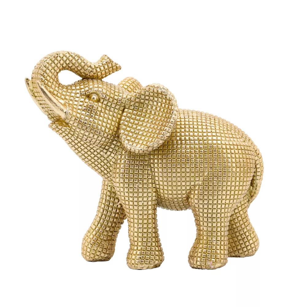 Sagebrook Home 7" Elephant Sculpture - Decorative Polyresin Elephant Statue For Home Decor - Table Accent, Desktop Figurine - Image 13