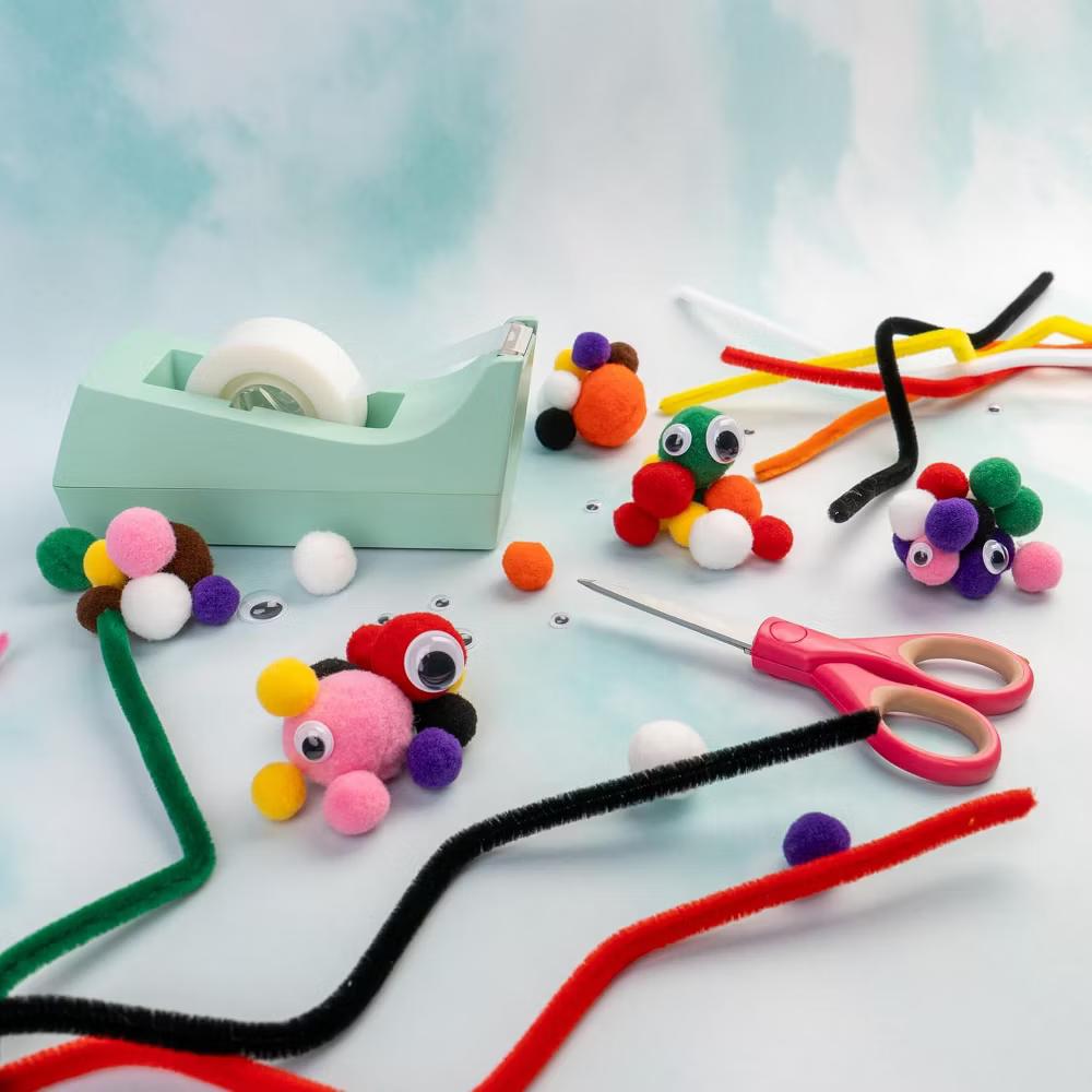 300ct Craft Combo Pack Pipe Cleaners Pompoms Googly Eyes Activity Kits - Image 2